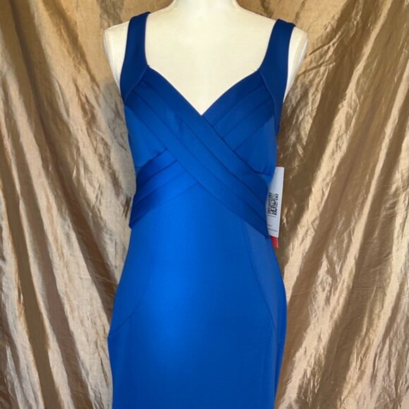 NWT! Beautiful Emerald Sunday Blue Maxi Formal Zipper Dress ~Thick Straps ~Sz. L - Picture 1 of 15